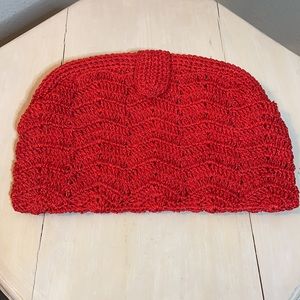 Red Straw Clutch